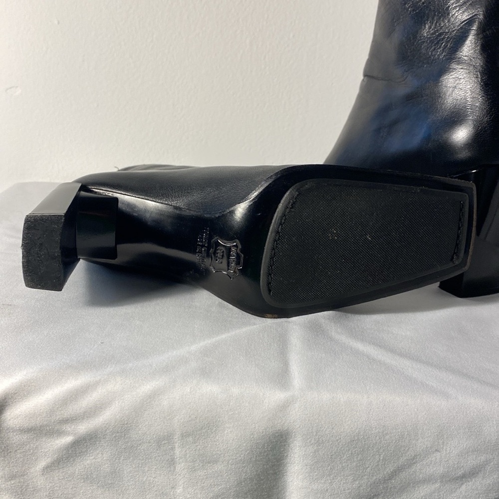 Vintage Stuart Weitzman | Leather Square Toe Bloc… - image 8